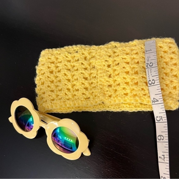 Toddler Bundle flower power sunnies and crochet headband(New/handcrochet) - Picture 6 of 12